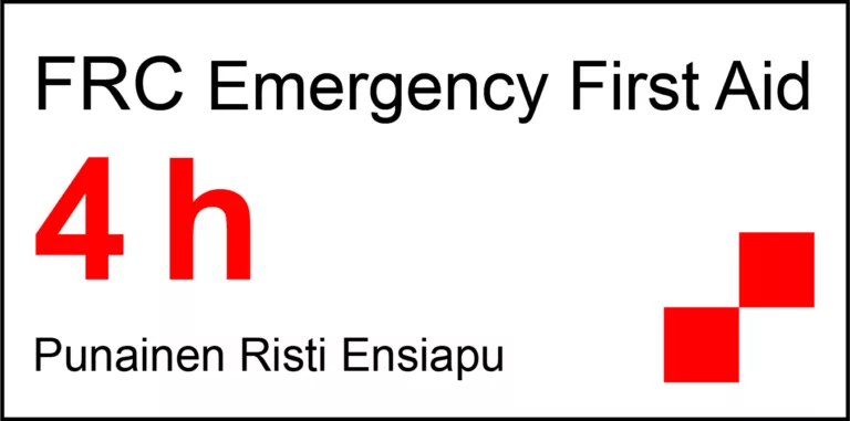 Official FRC Emergency First Aid 4 h® course sign